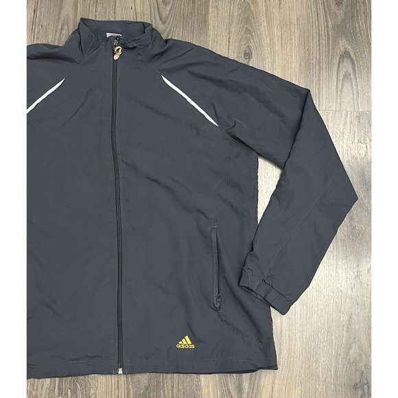 Adidas Windbreaker Jacket Womens Large Gray Full Zip Vented Running - Picture 2 of 8